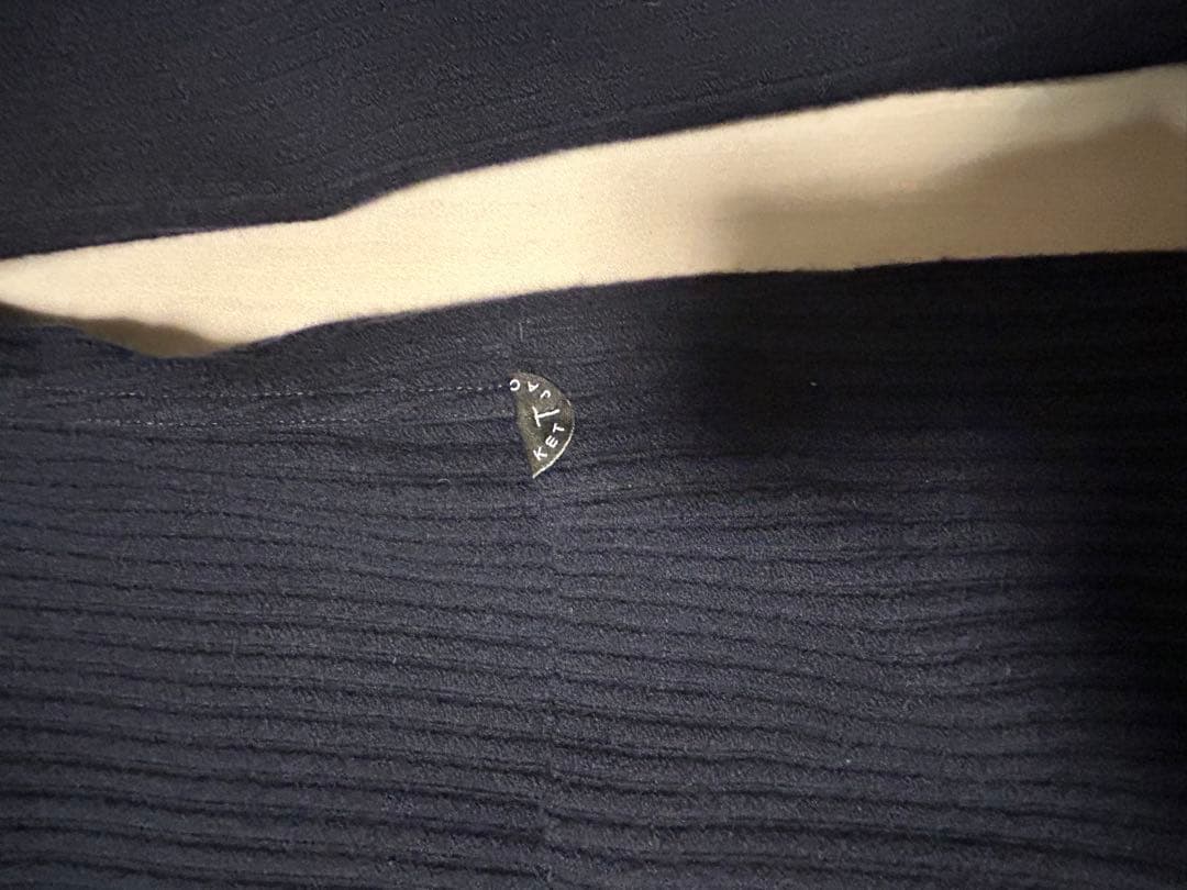 リングジャケット　リブ編み ネイビー テーラードジャケット