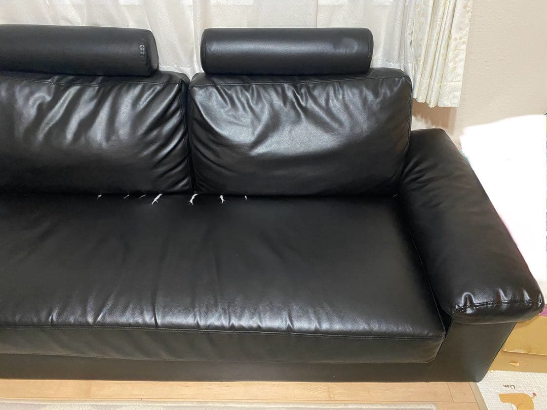 【引取限定】4～5人掛けコーナーソファ クッション・足付き 定価約7.5万/込