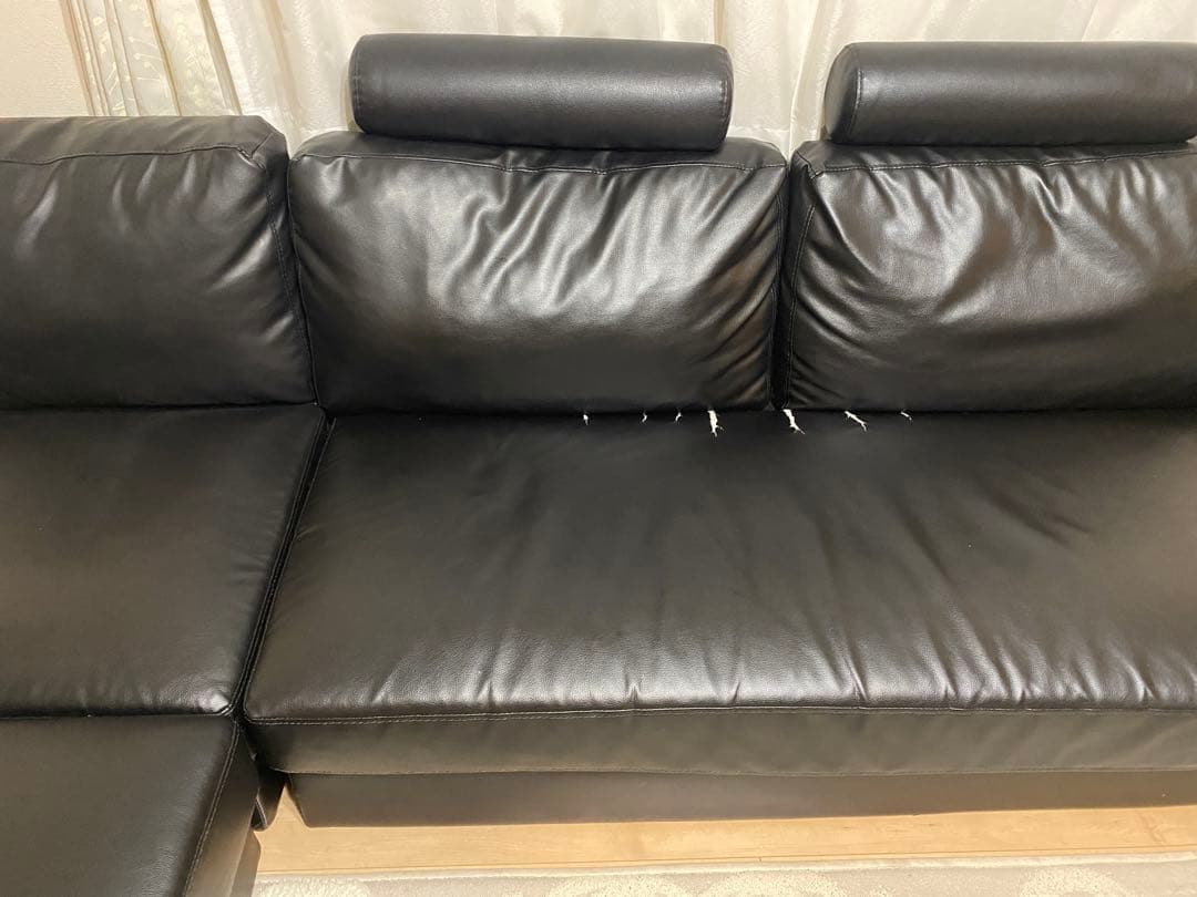 【引取限定】4～5人掛けコーナーソファ クッション・足付き 定価約7.5万/込