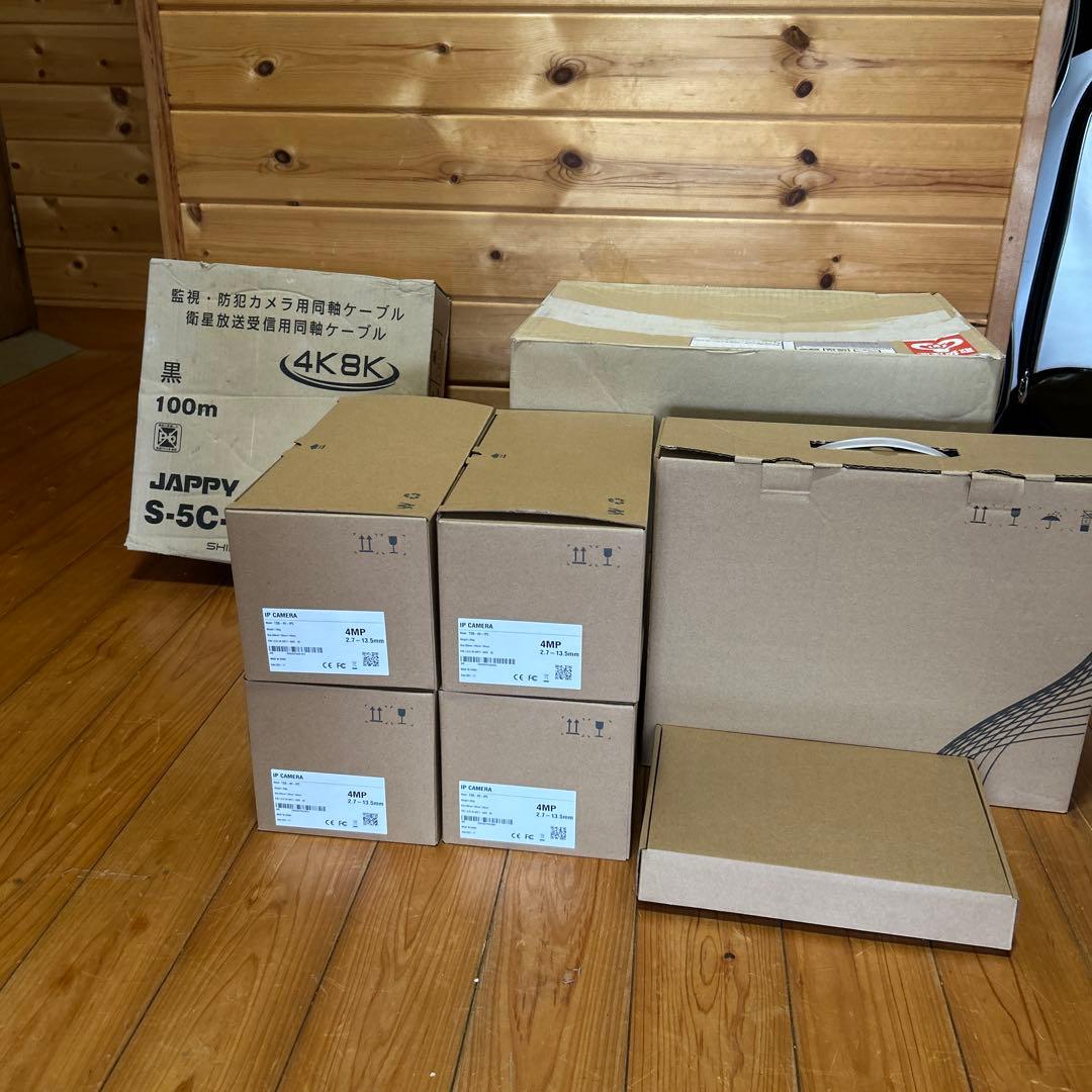 新品未使用　防犯カメラセット　4MP内蔵NVR IPカメラ4台セット