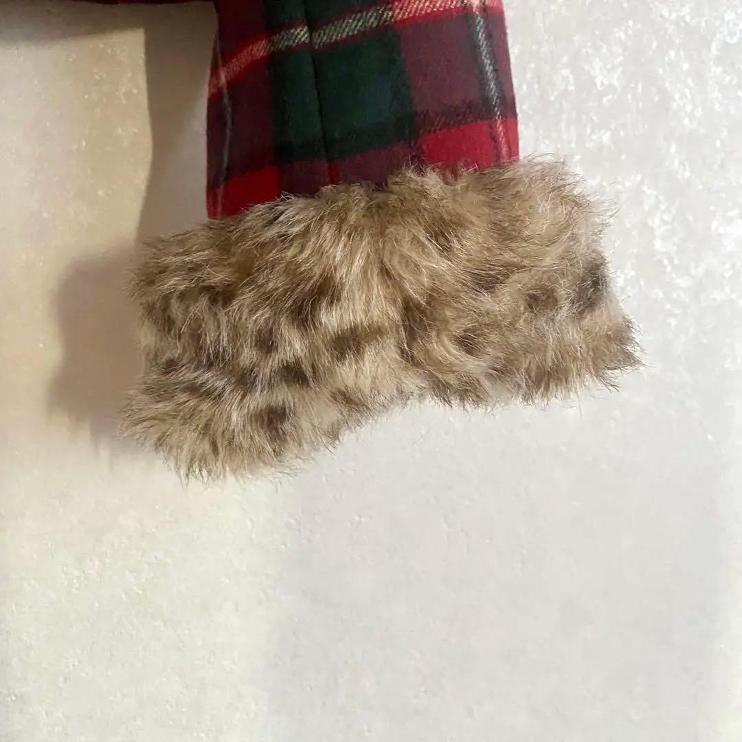 【美品】ジェーンマープル　タータンチェック　ケープ　ファー付きジャケット