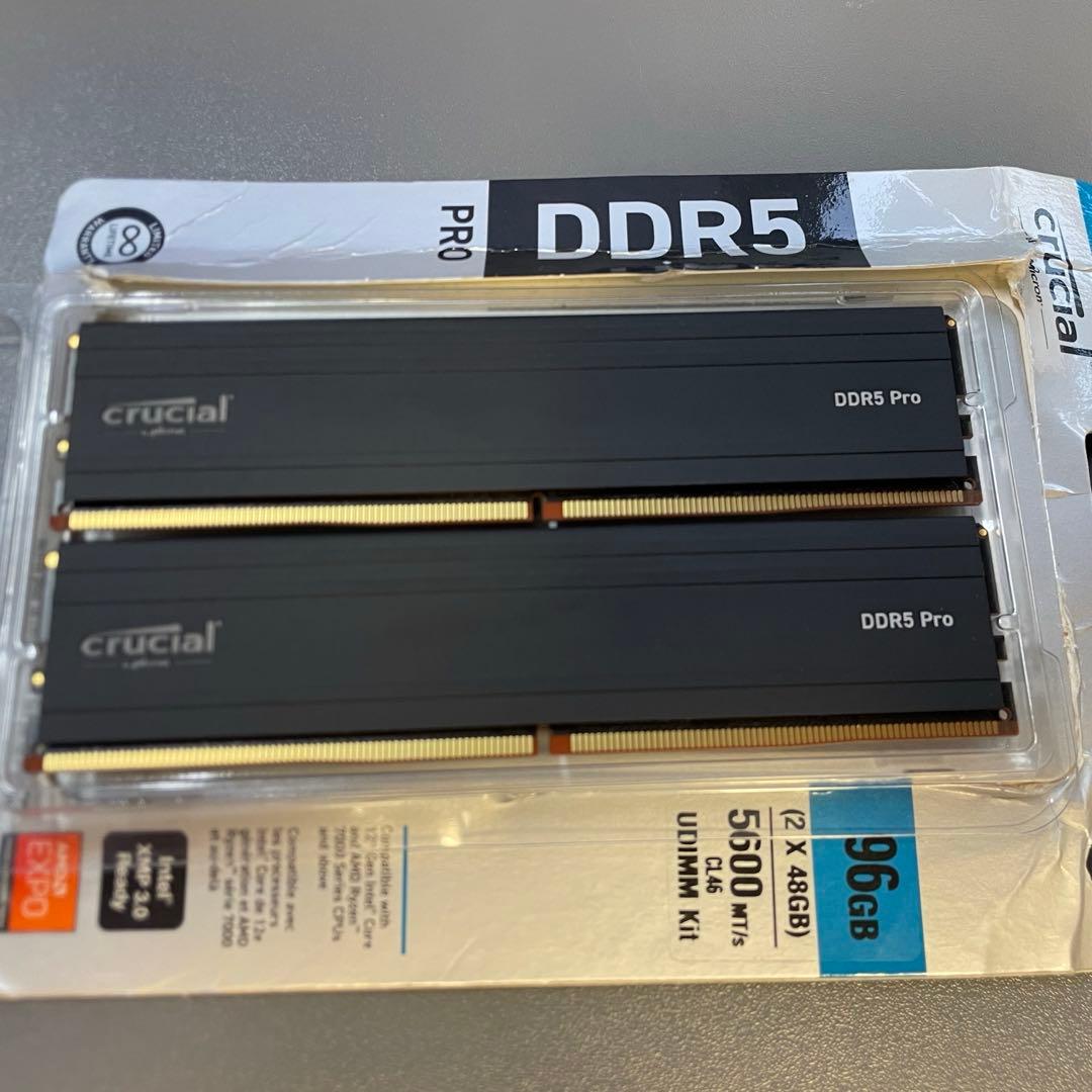 Micron 96GB DDR5-5600 48GBx2マイクロン デスクトップ