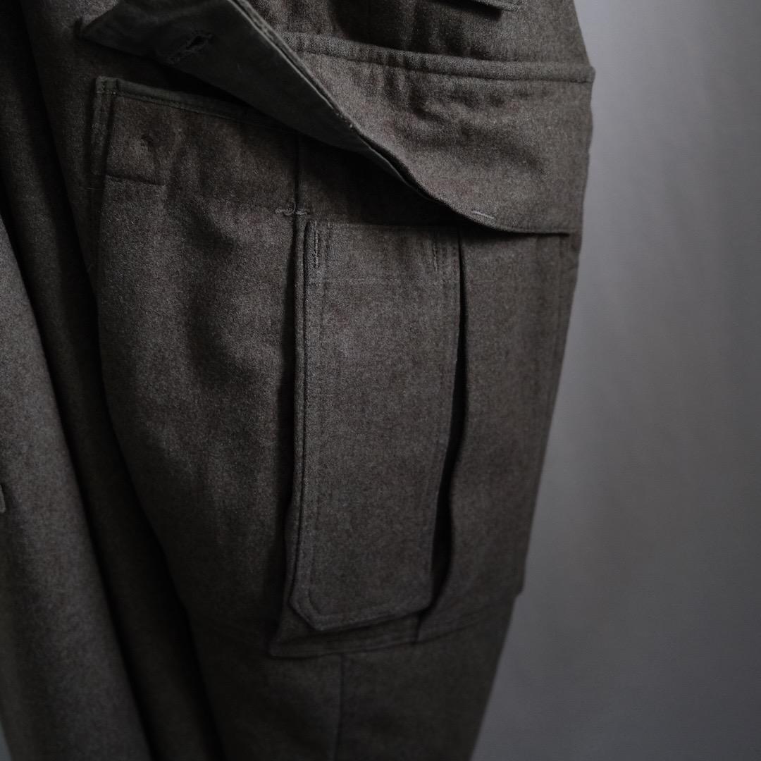 50s 60s　西ドイツ軍　ビンテージ　メランジ　ウール　カーゴ　パンツ　ワーク