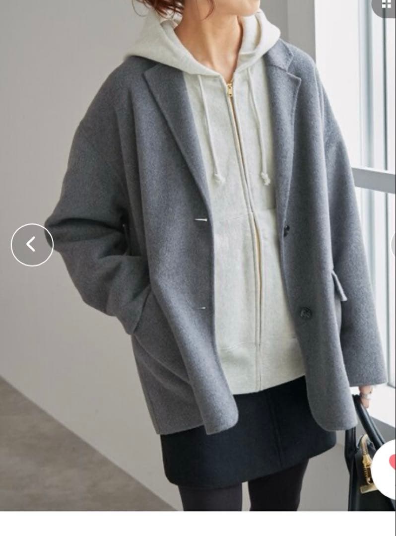 Spick and span ウールミックスリバージャケット グレー