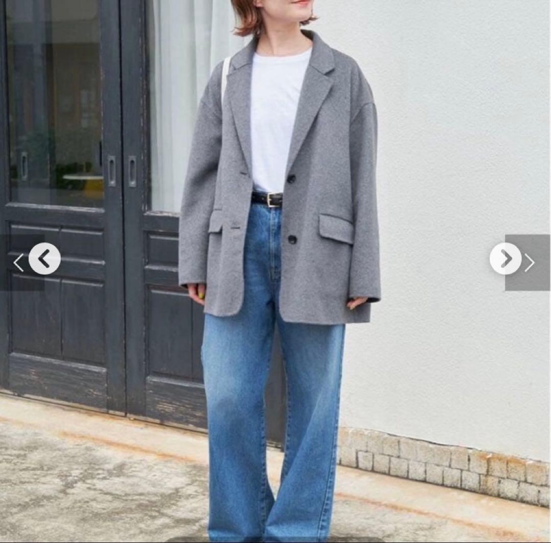 Spick and span ウールミックスリバージャケット グレー