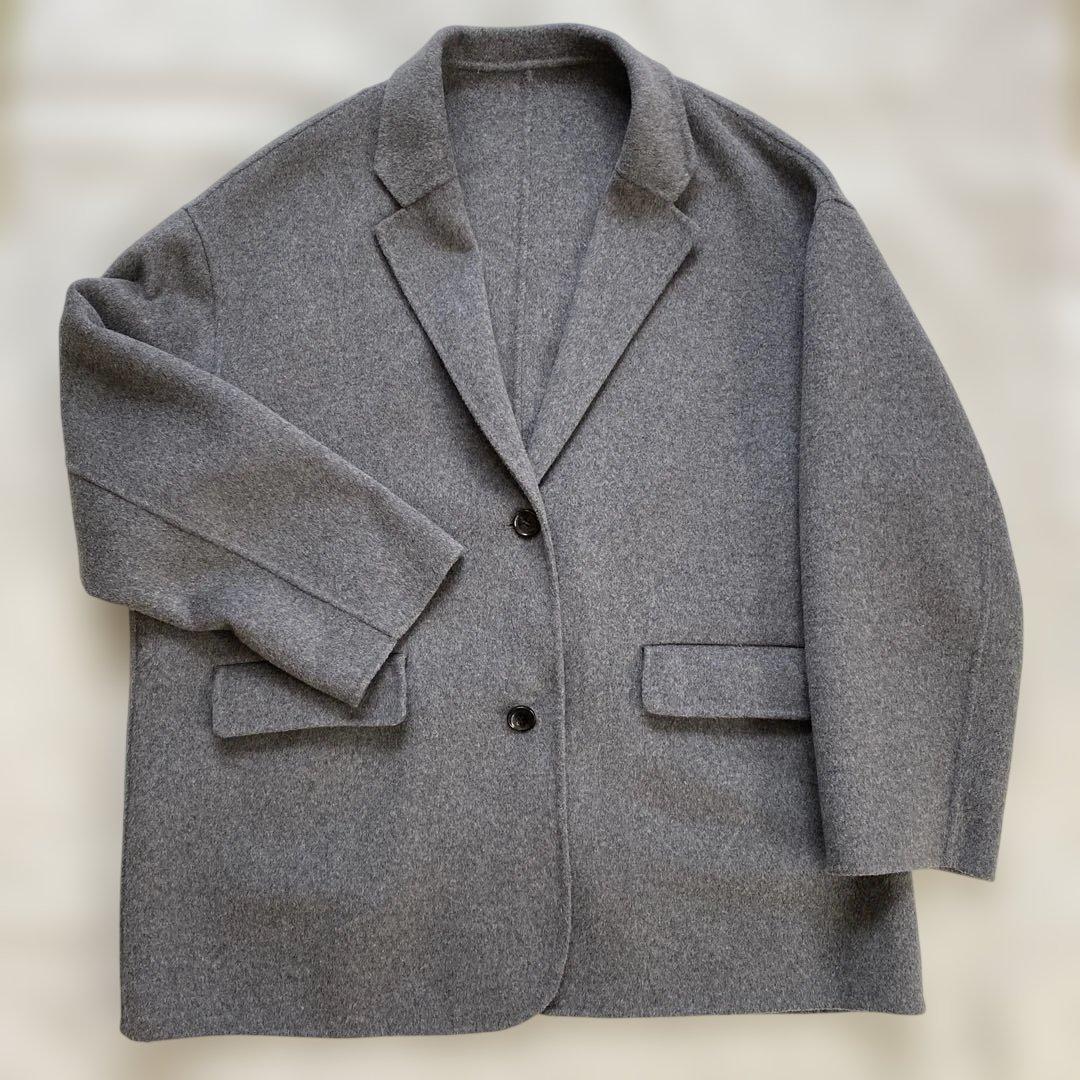 Spick and span ウールミックスリバージャケット グレー