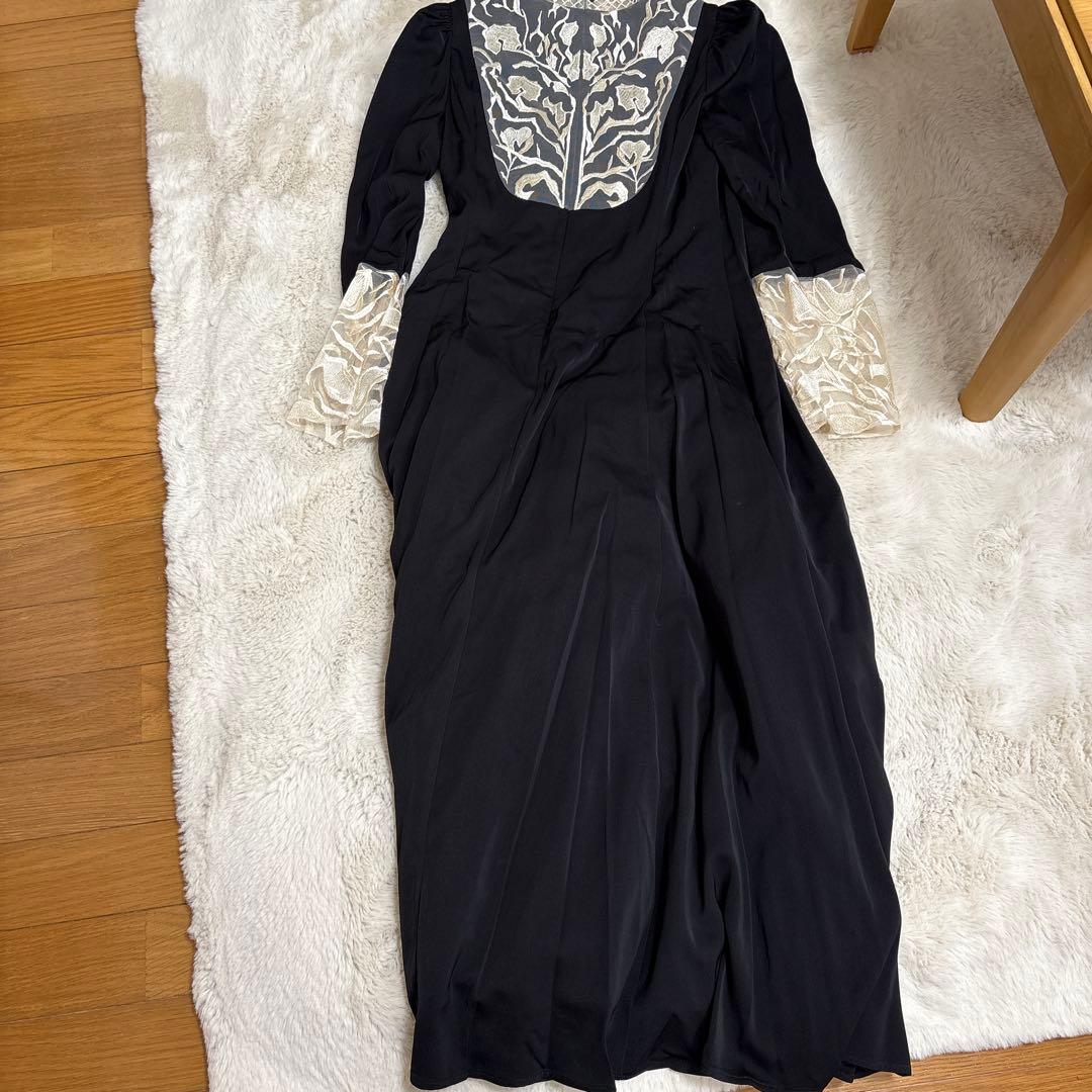 etoll. バック刺繍フレアドレス　S