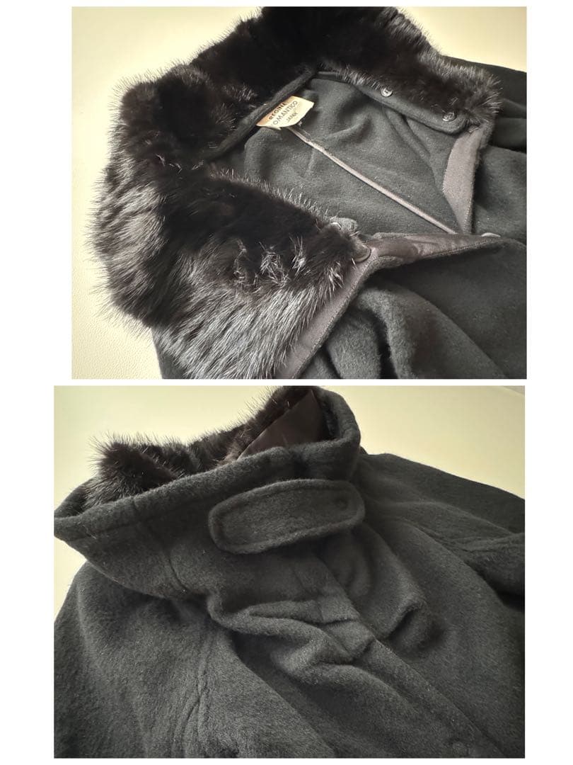 レジィーナロマンティコ　ミンクファー　カシミヤ100%コート　ブラック