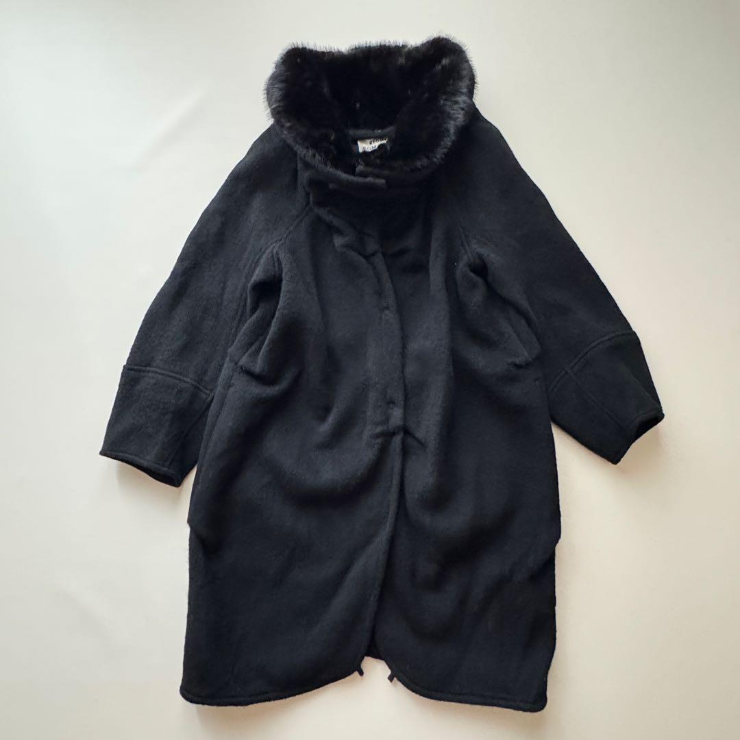 レジィーナロマンティコ　ミンクファー　カシミヤ100%コート　ブラック