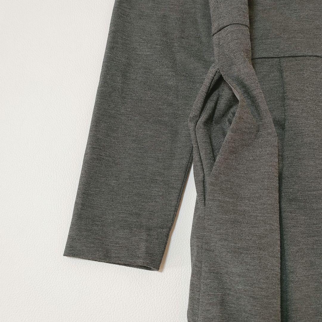 【美品】エムプルミエブラック　ストレッチポンチタックワンピース　グレー　34