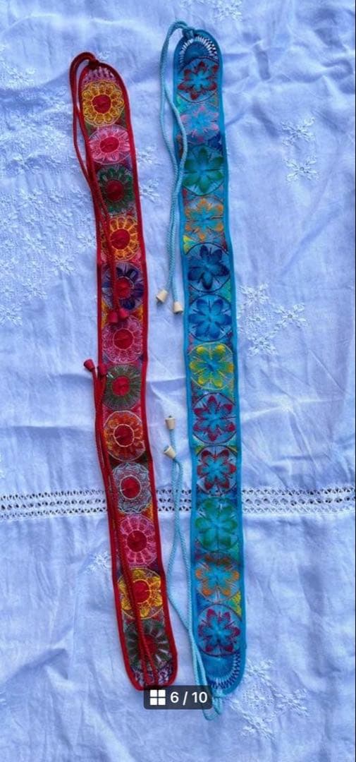 3点おまとめmuse museニャンドゥティ伝説織物　帽子とベルト2点