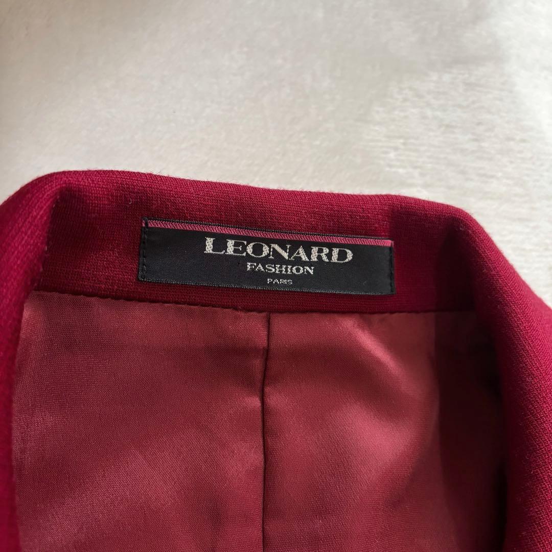 LEONARD テーラードジャケット　ウール　赤　11AR