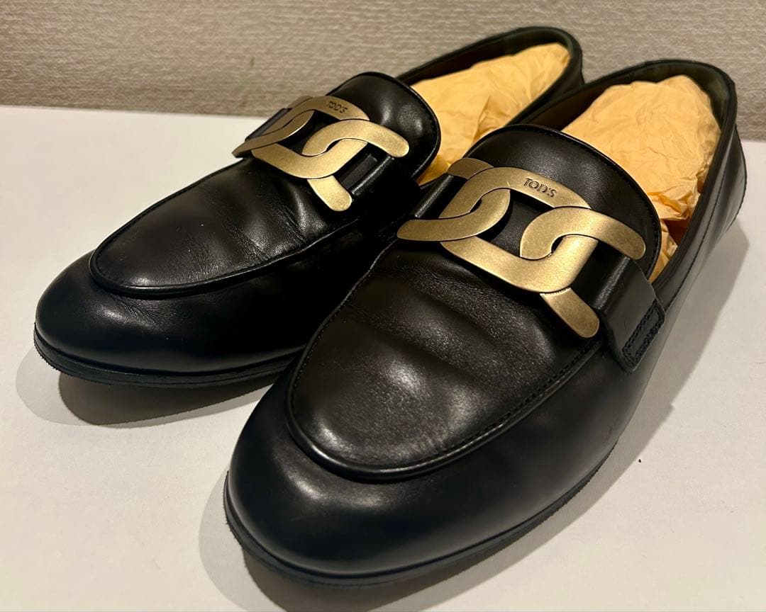 TOD'S 黒レザー ローファー 保存袋付き