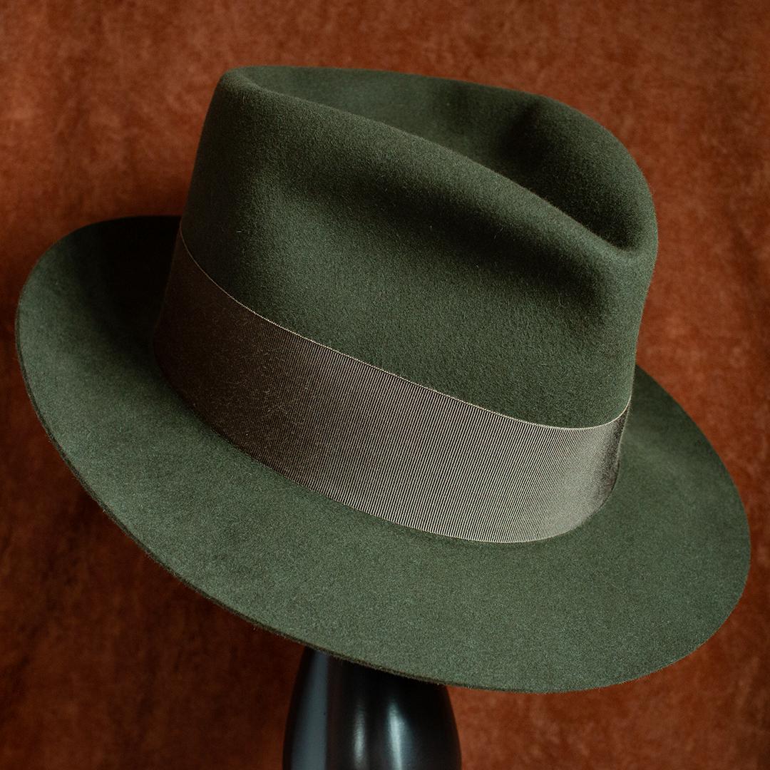 川淵帽子店　DRAGON HAT　中折れ帽　MOBO　オリーブ