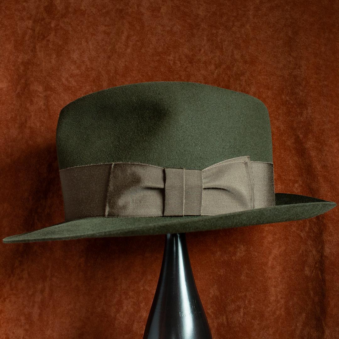 川淵帽子店　DRAGON HAT　中折れ帽　MOBO　オリーブ