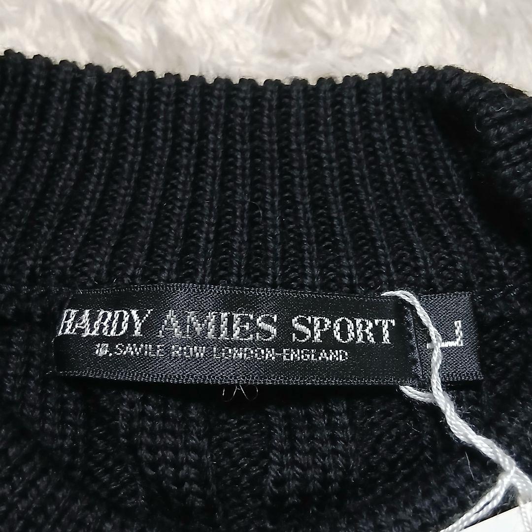 【未使用/タグ付】HARDY AMIES マルチ刺繍ロゴ 3Dクルーネックニット