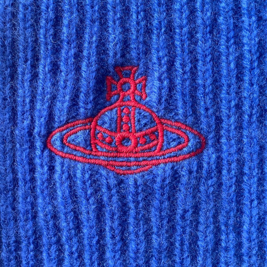 新品★ヴィヴィアンウエストウッド★リブニット バラクラバ★ブルーレッド