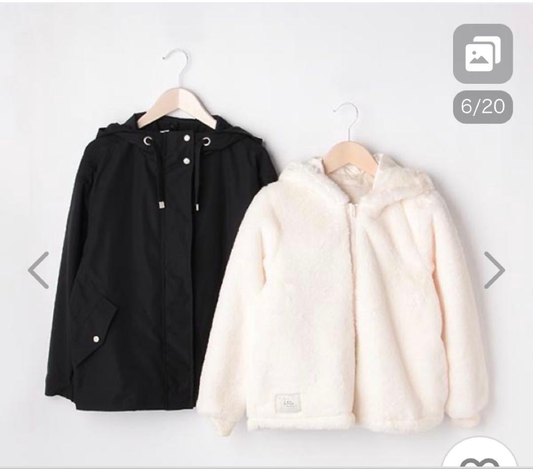 ポンポネットジュニア　長袖ボアライナーつき3WAYマウンテンパーカ160