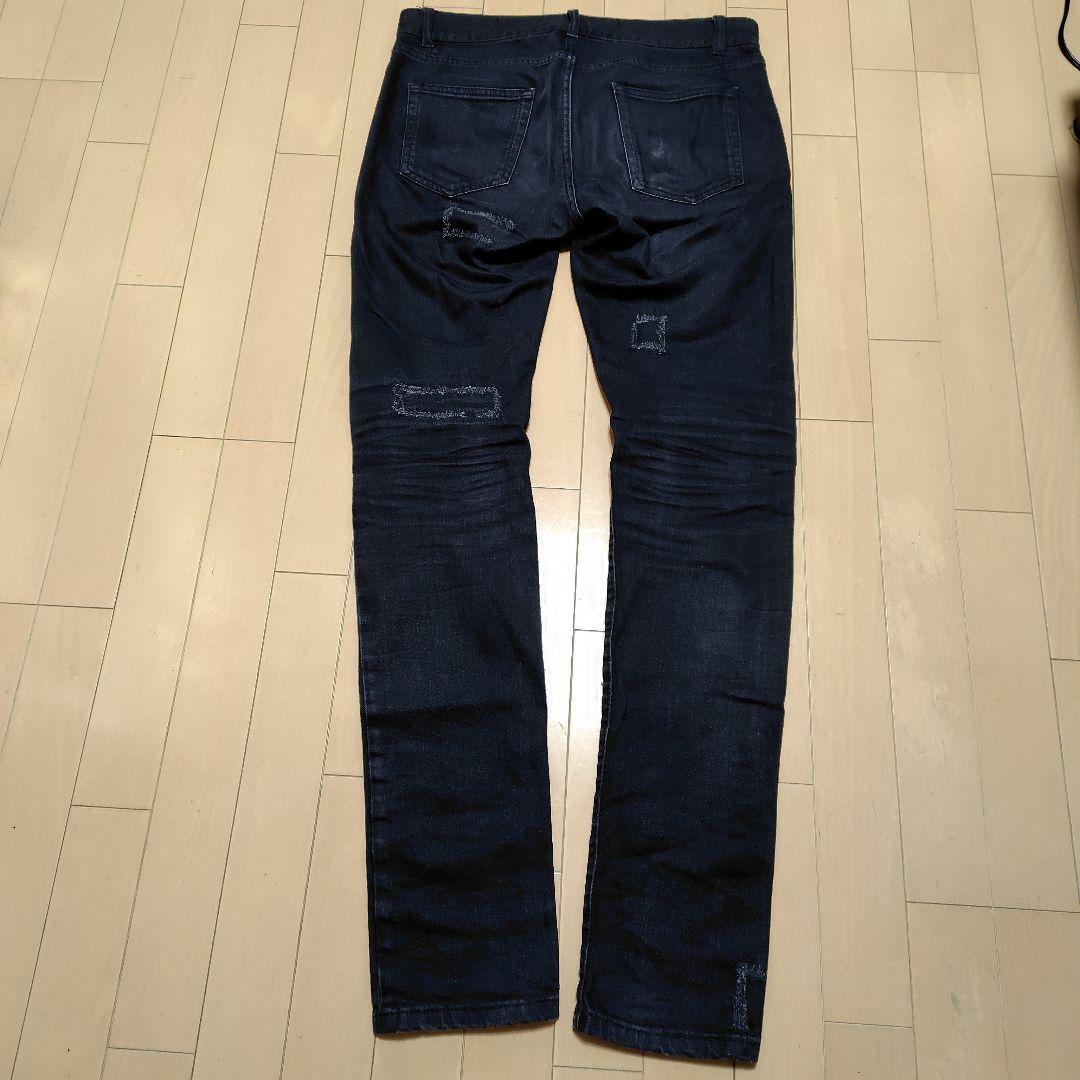 サンローランパリ希少 ダメージスキニーブラックデニム エディスリマン