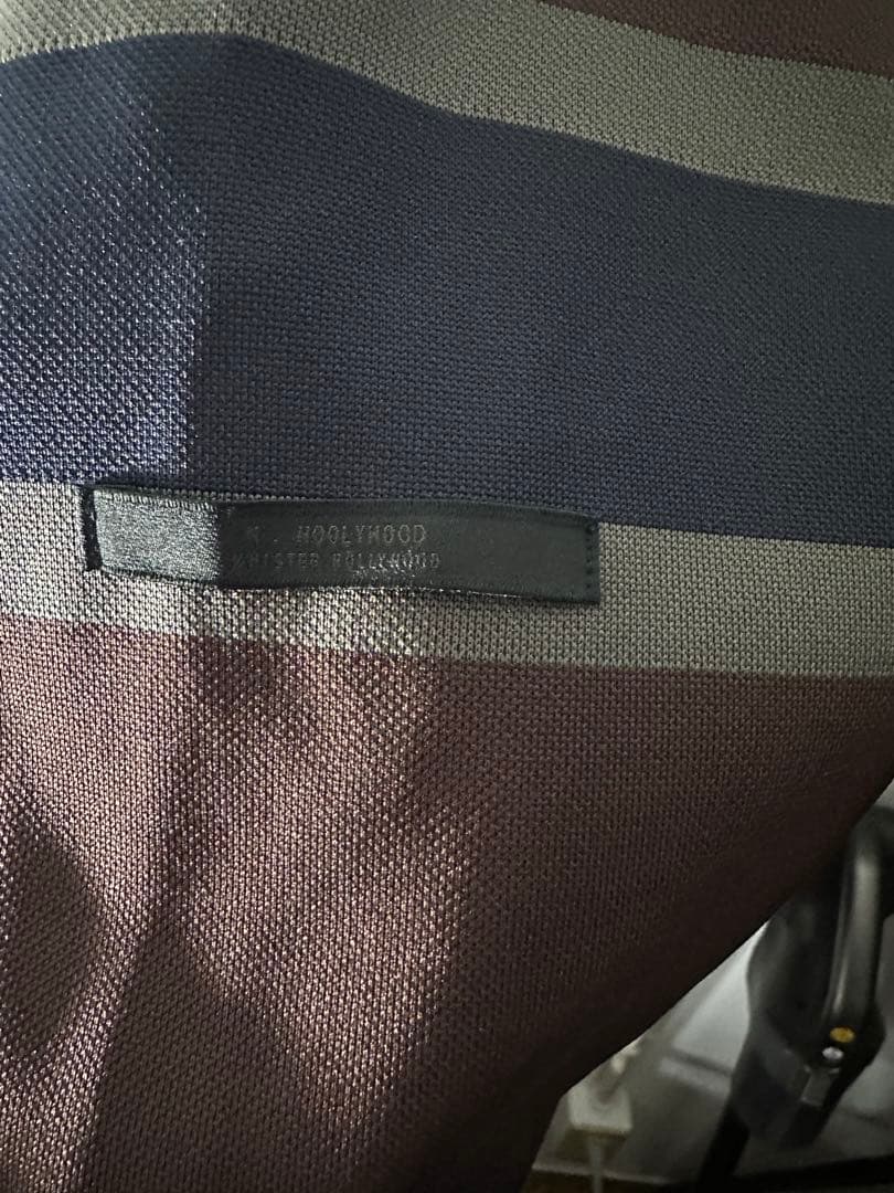 エヌハリウッド　ブラウン ストライプ ラガーシャツ 長袖