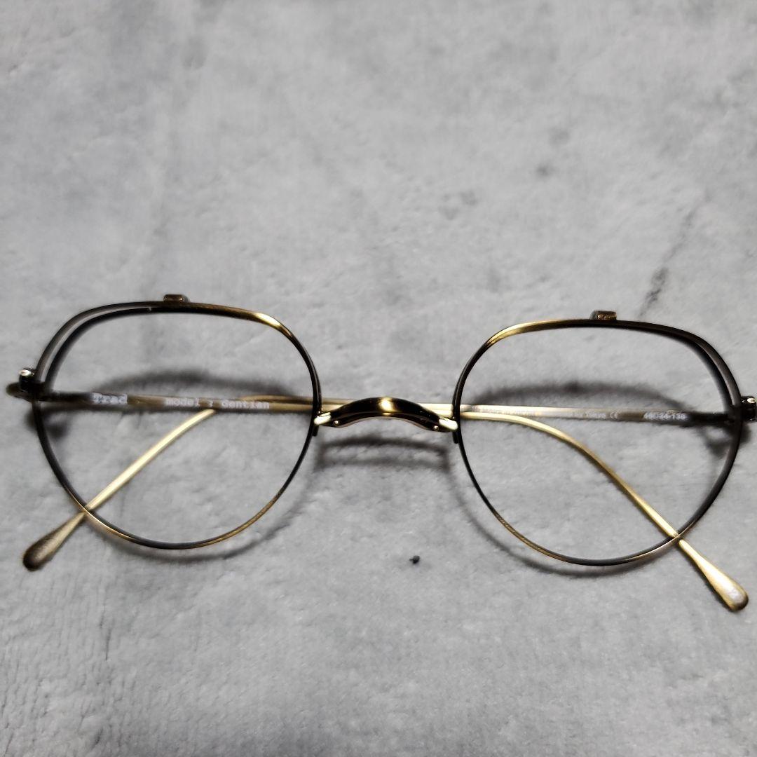 (TRAD)Gentian 跳ね上げメガネ チタン製ゴールド