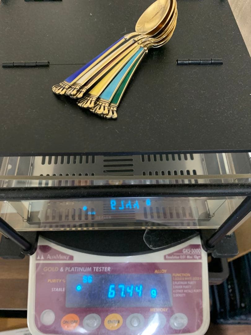 【美品】ELA デンマーク製 エナメルスプーン 6本 925スターリングシルバー