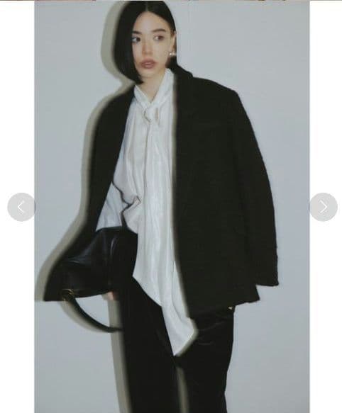 美品 MIESROHE シャギーダブルブレストジャケット ブラック サイズ1