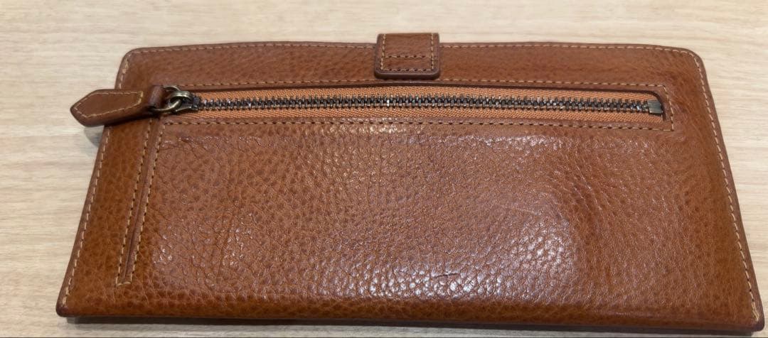 genten ゲンテン ダイヤカットワーク　マチなし長財布 茶色