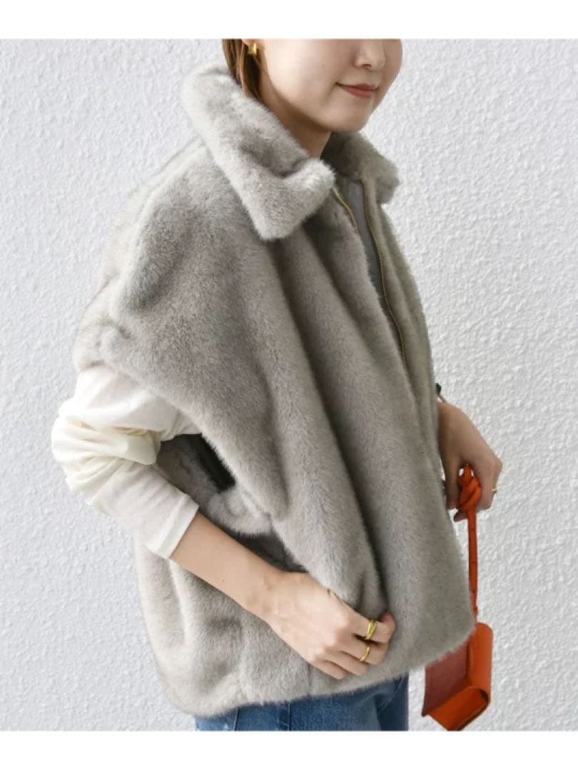 未使用　シップス グラデーション ファージップ ベスト グレー WEB限定