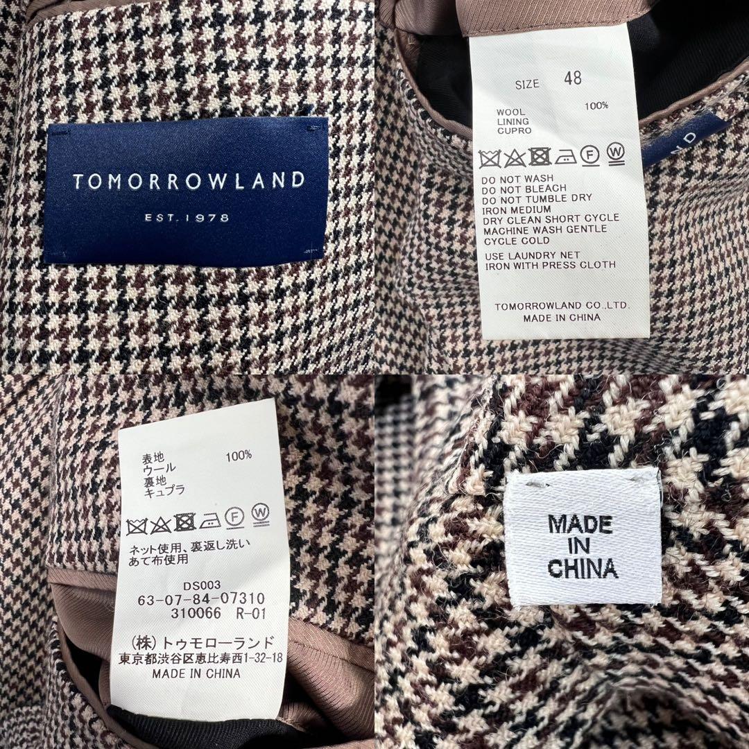 新品同様 TOMORROWLAND 3Bテーラードジャケット サイズ48/L相当