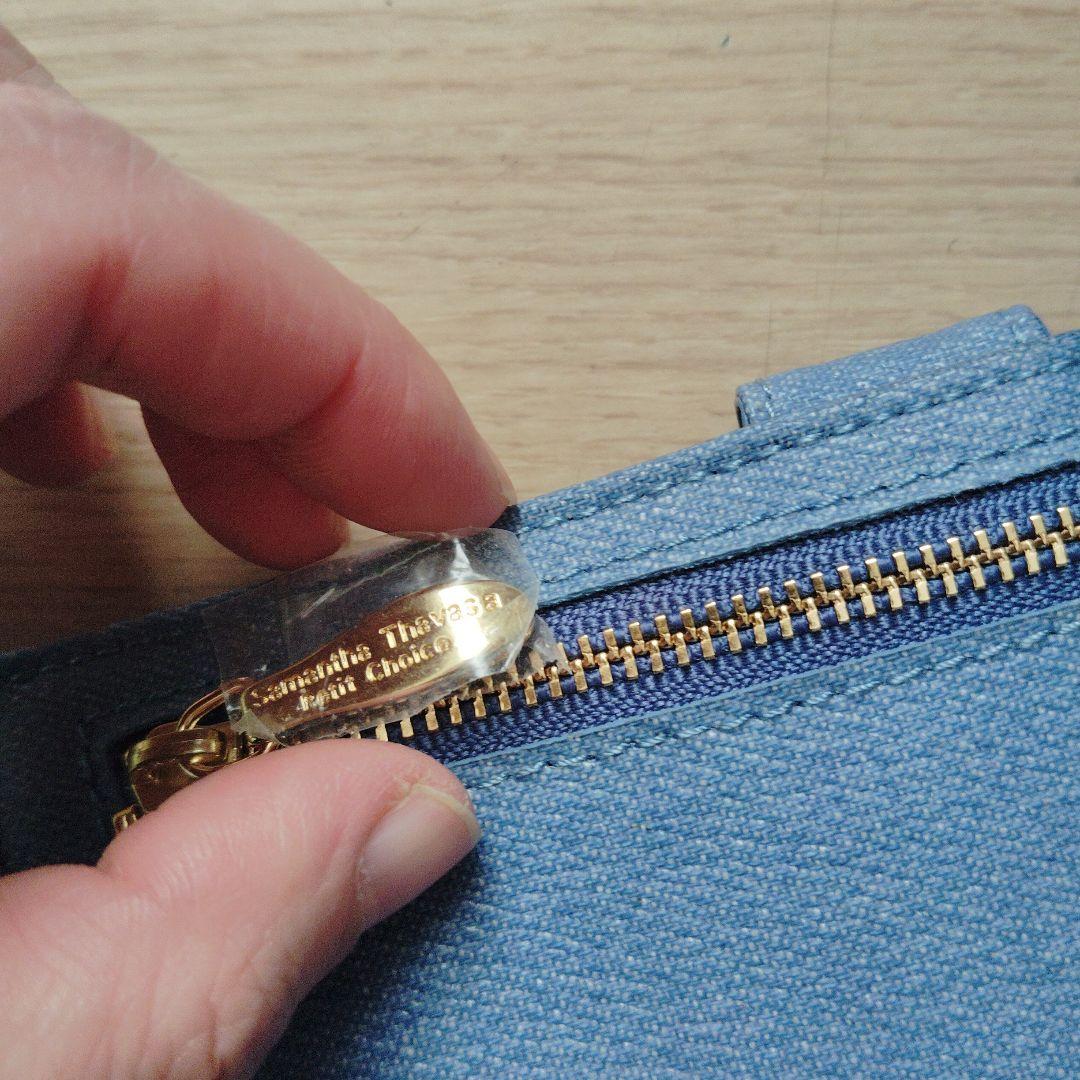 SamanthaThavasa リボン付きブリーチデニム長財布