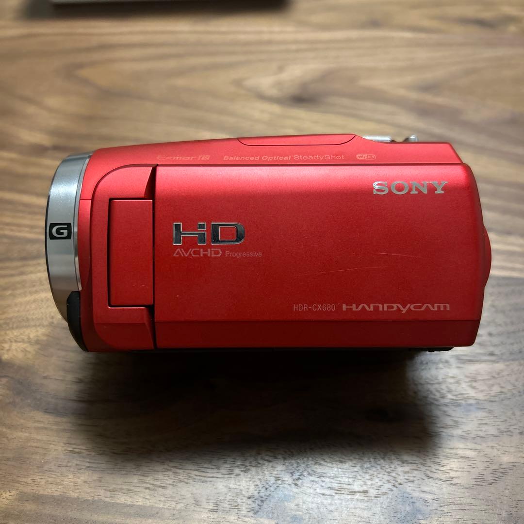 SONY HDR-CX680 レッド ハンディカム バッテリー2個付き