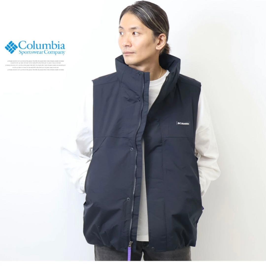 コロンビア　秋冬向け！中綿ベスト黒M ボウルトゥドーム