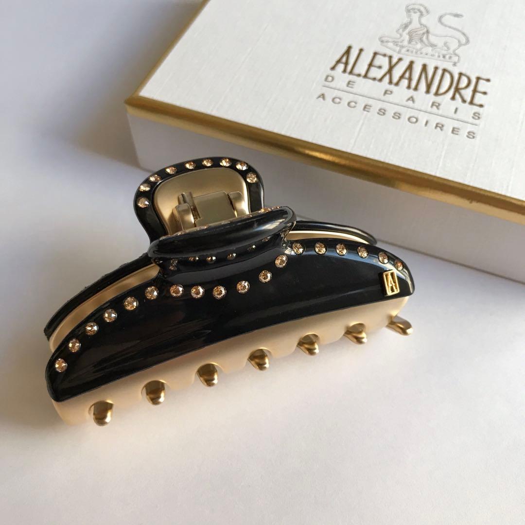 新品　アレクサンドルドゥパリ　ヘアクリップ M ヴァンドーム　黒　金