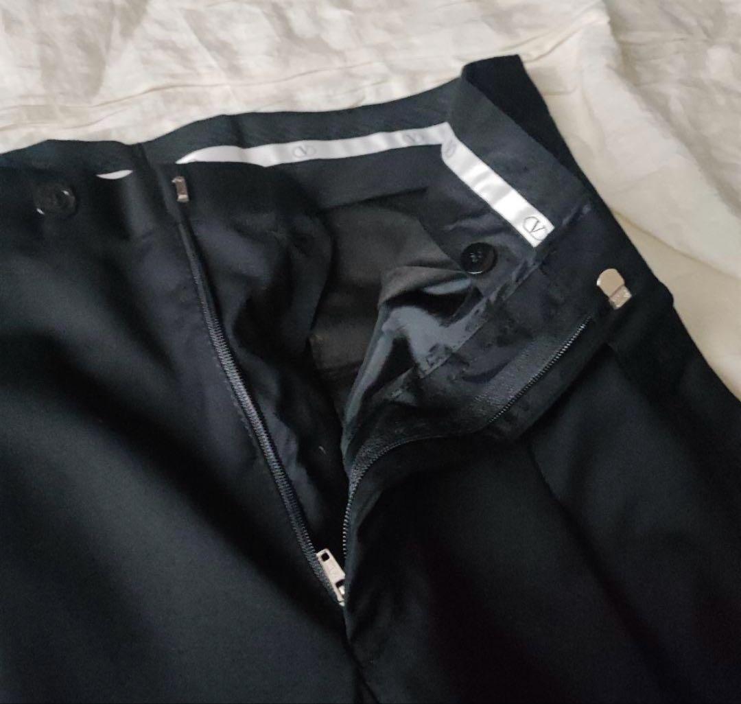 レア 80~ VALENTINO 2タック ワイドスラックス 黒 OPTIジップ