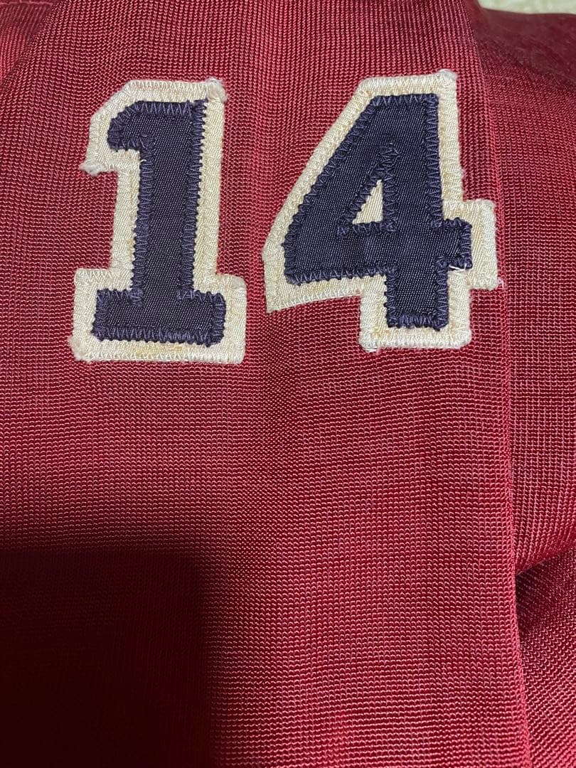 60sヴィンテージ 赤色 Champion PENN FROSH ハーフジップM