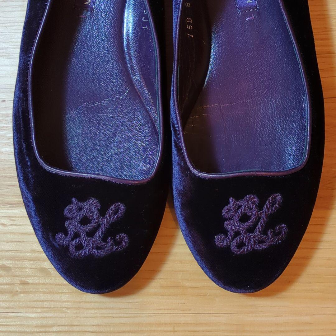 美品★ラルフローレン バレエ　フラットシューズ パンプス 紫