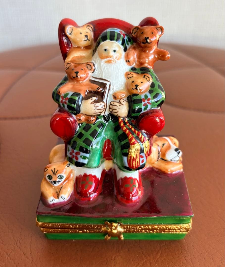 【限定生産品】リモージュボックス サンタクロース&動物たち クリスマスオブジェ