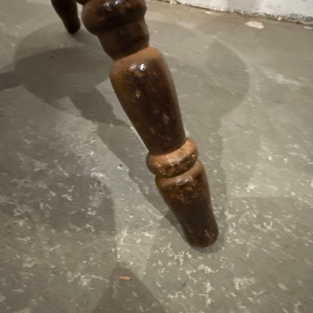 ヴィンテージ　木製サイドテーブル　ラウンド　花台 1