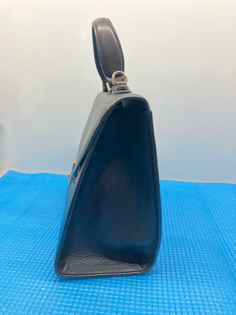 E04）BURBERRYS バーバリー レザー フォーマル ハンドバッグ 黒