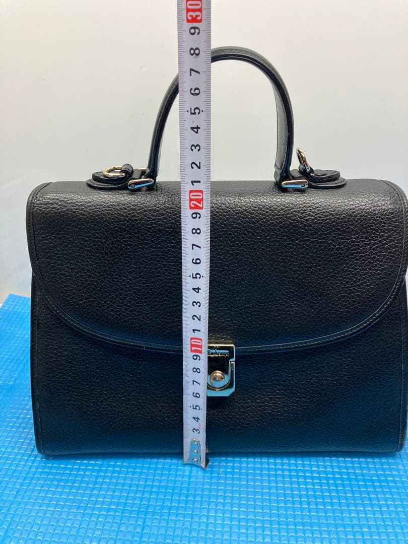 E04）BURBERRYS バーバリー レザー フォーマル ハンドバッグ 黒