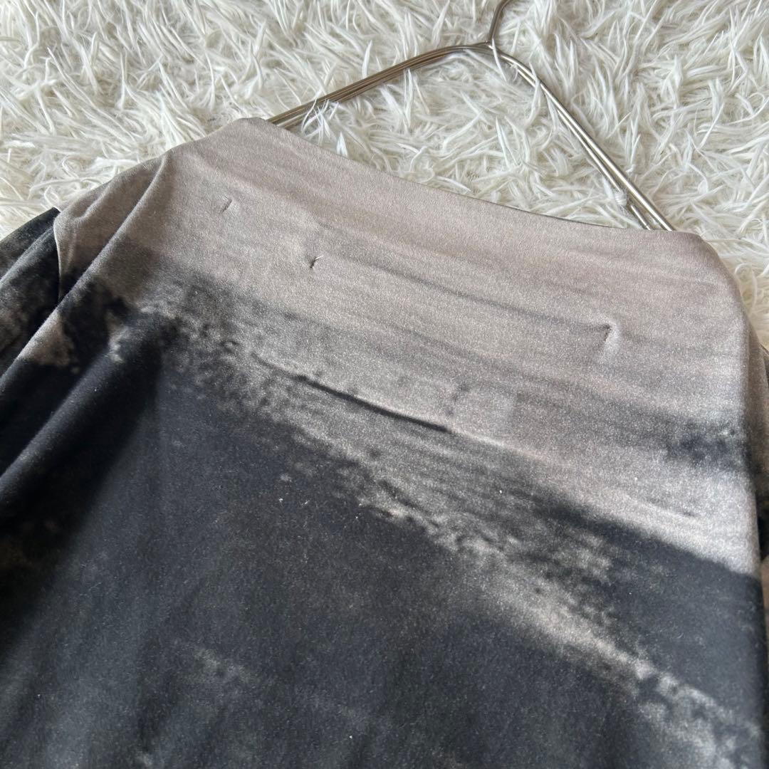 芽風　センソユニコ　ペイントプリント　カットソー　変形　ゆったり　ブラック