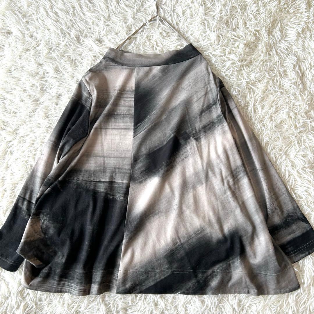 芽風　センソユニコ　ペイントプリント　カットソー　変形　ゆったり　ブラック