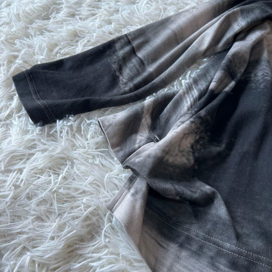 芽風　センソユニコ　ペイントプリント　カットソー　変形　ゆったり　ブラック