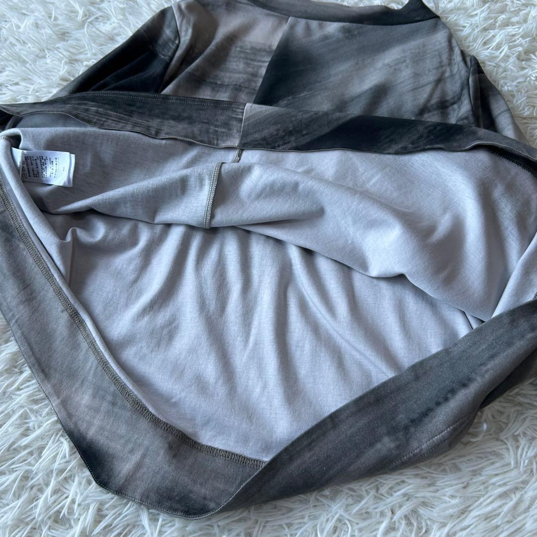 芽風　センソユニコ　ペイントプリント　カットソー　変形　ゆったり　ブラック