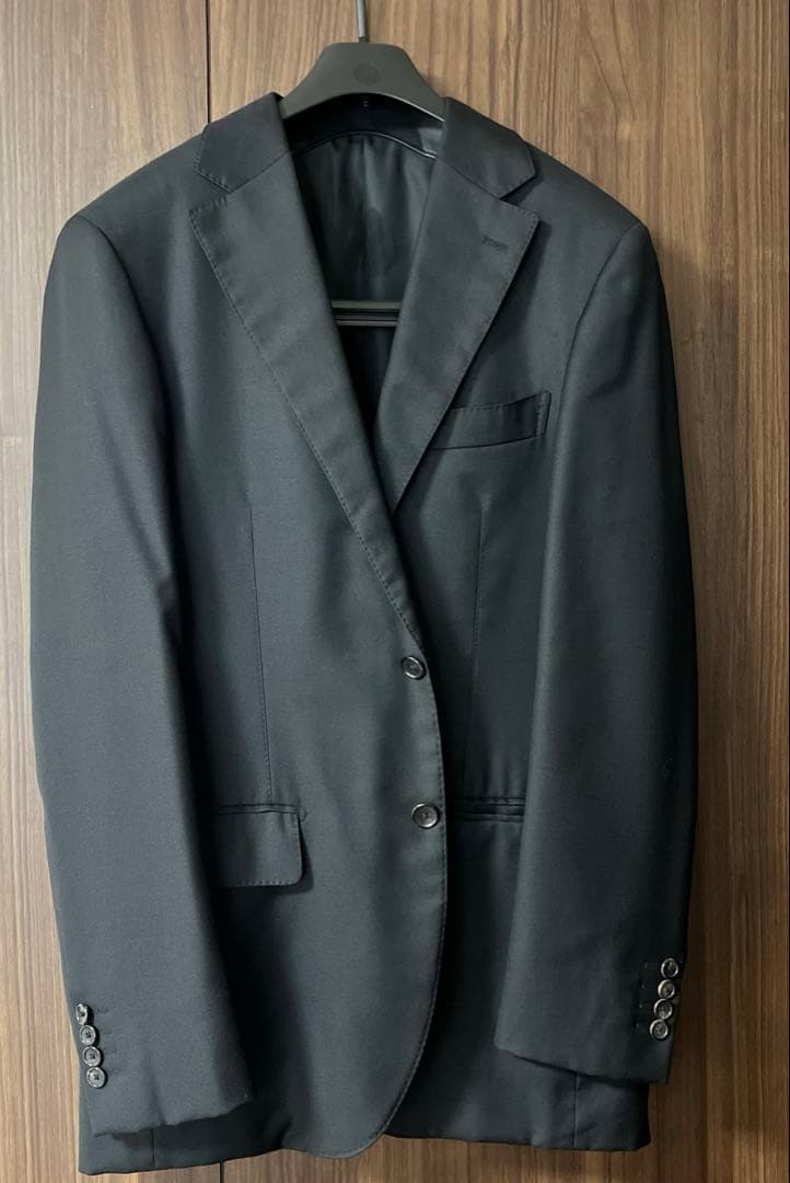 エディフィス ビジネススーツ ブラック　シルク　サイズ48