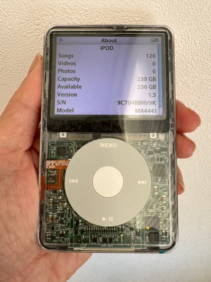 iPod classic 第5世代 カスタム 256GB 新品電池 バックパネル