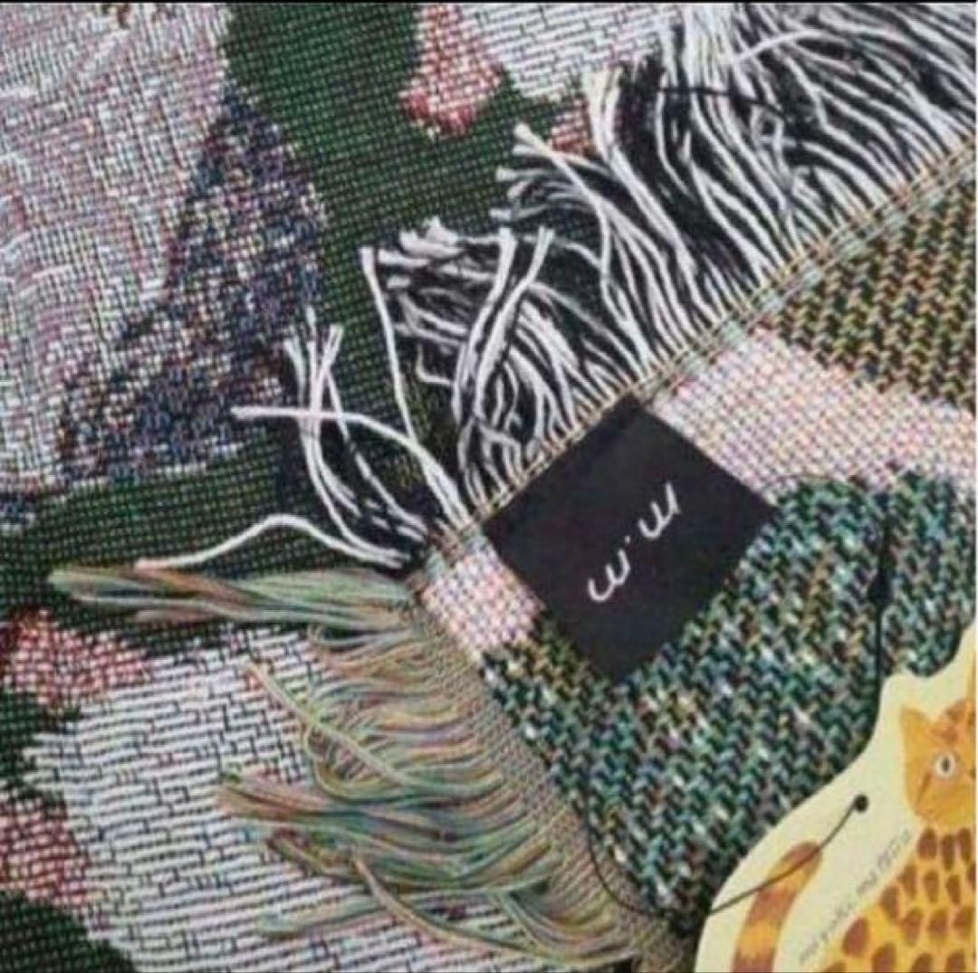 新品　松尾ミユキ　ゴブラン　タペストリーラグ　キャット＆リーフ　猫　ねこ　ネコ