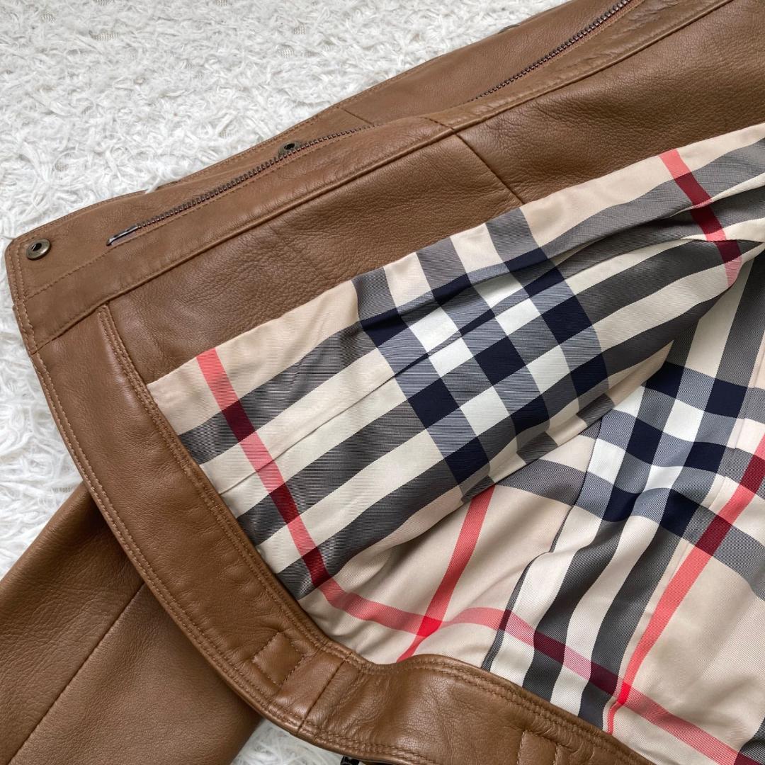 Burberry レザージャケット キャメル 38 ノバチェック
