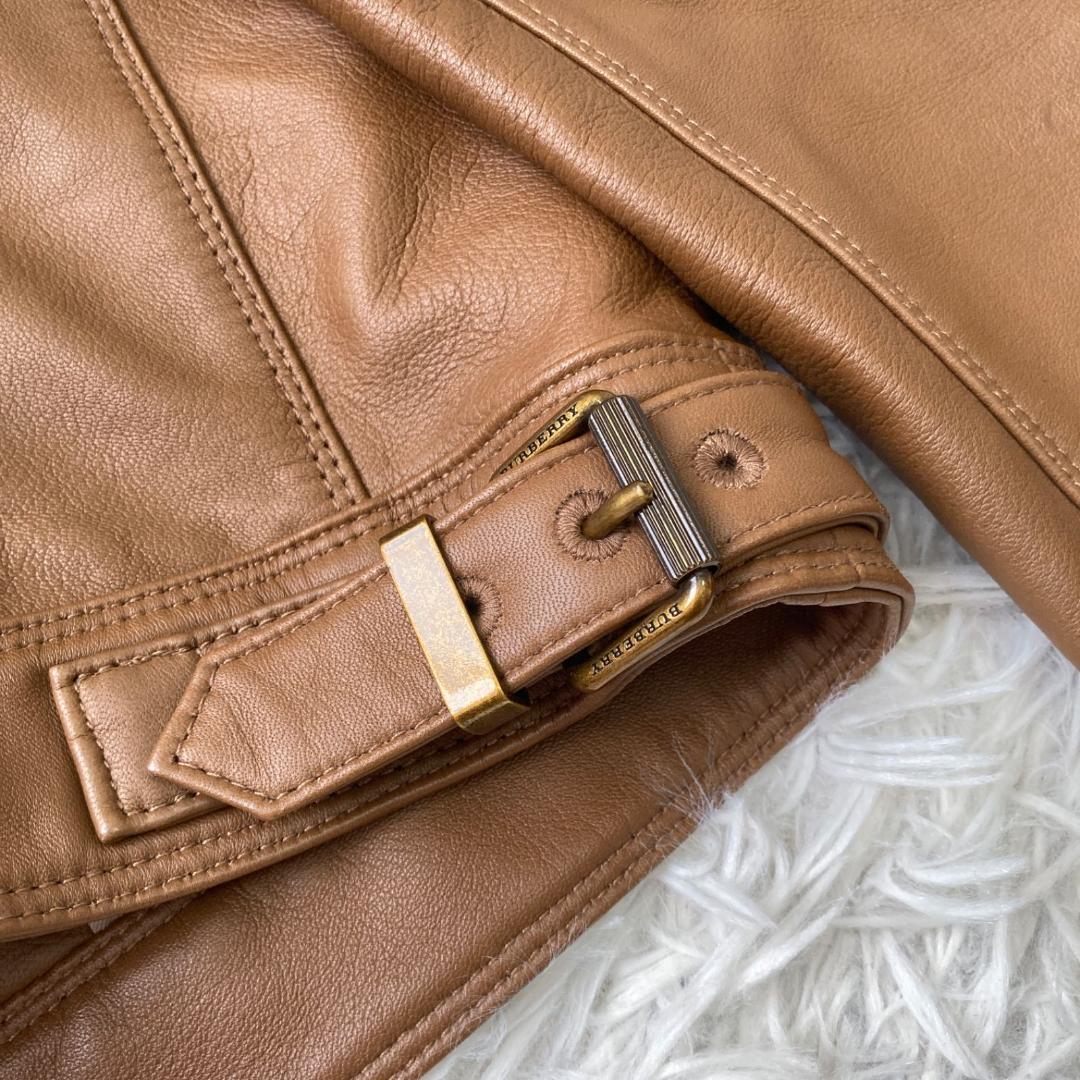 Burberry レザージャケット キャメル 38 ノバチェック